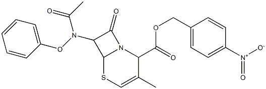 3-Methyl-7-(phenoxyacetylamino)-8-oxo-5-thia-1-azabicyclo[4.2.0]oct-3-ene-2-carboxylic acid p-nitrobenzyl ester Struktur