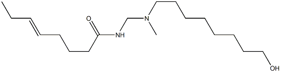 N-[[N-(8-Hydroxyoctyl)-N-methylamino]methyl]-5-octenamide Struktur