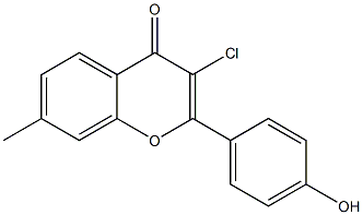 2-(4-Hydroxyphenyl)-3-chloro-7-methyl-4H-1-benzopyran-4-one Struktur