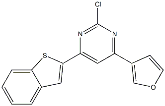 2-Chloro-4-(3-furanyl)-6-(benzo[b]thiophen-2-yl)pyrimidine Struktur