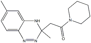 6-Methyl-3-methyl-3-[(piperidinocarbonyl)methyl]-3,4-dihydro-1,2,4-benzotriazine Struktur