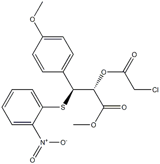 (2R,3S)-2-(Chloroacetoxy)-3-(4-methoxyphenyl)-3-[(2-nitrophenyl)thio]propionic acid methyl ester Struktur