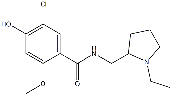 5-Chloro-N-[(1-ethyl-2-pyrrolidinyl)methyl]-4-hydroxy-2-methoxybenzamide Struktur