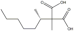 (-)-2-Methyl-2-[(S)-1-methylhexyl]malonic acid Struktur