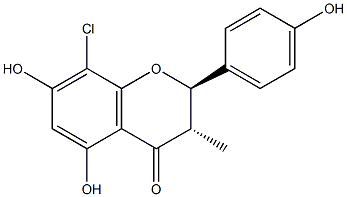 (2R,3S)-8-Chloro-2,3-dihydro-3-methyl-4',5,7-trihydroxyflavone Struktur