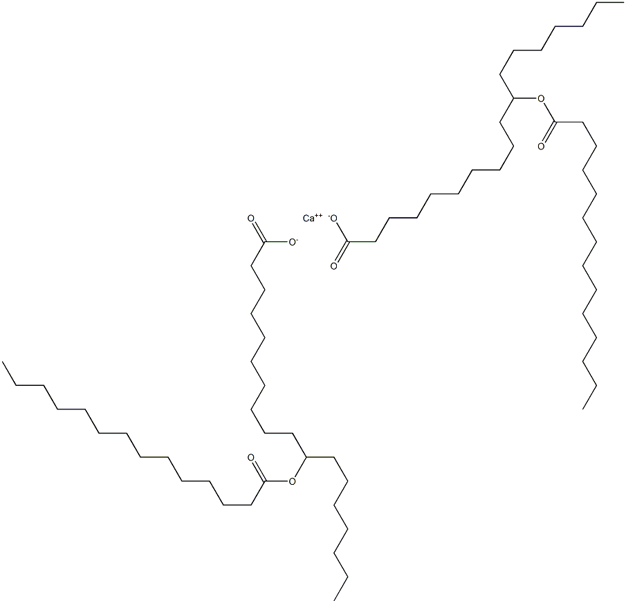 Bis(11-tetradecanoyloxystearic acid)calcium salt Struktur