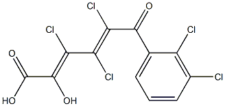 (2E,4E)-2-Hydroxy-3,4,5-trichloro-6-oxo-6-(2,3-dichlorophenyl)-2,4-hexadienoic acid Struktur