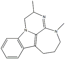 2,4-Dimethyl-1,2,4,5,6,7-hexahydro-3,4,11b-triazacyclohepta[jk]fluorene Struktur