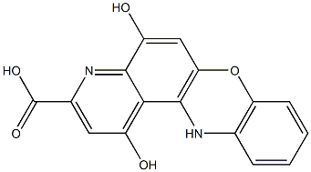 1,5-Dihydroxy-12H-pyrido[3,2-a]phenoxazine-3-carboxylic acid Struktur