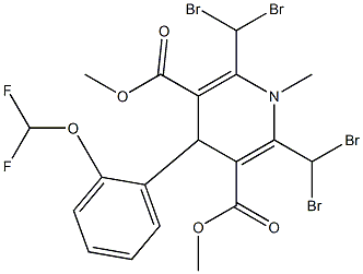 2,6-Bis(dibromomethyl)-1-methyl-4-(2-difluoromethoxyphenyl)-1,4-dihydropyridine-3,5-dicarboxylic acid dimethyl ester Struktur