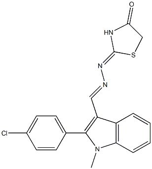 1-Methyl-2-(4-chlorophenyl)-1H-indole-3-carbaldehyde (4-oxothiazolidin-2-ylidene)hydrazone Struktur