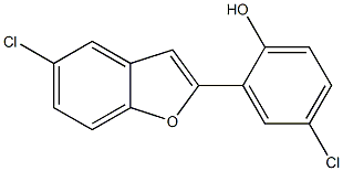 5-Chloro-2-(2-hydroxy-5-chlorophenyl)benzofuran Struktur