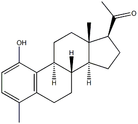 1-Hydroxy-4-methyl-19-norpregna-1,3,5(10)-trien-20-one Struktur