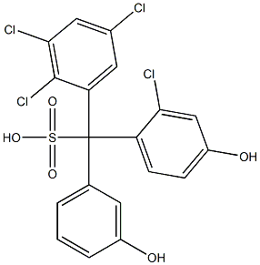 (2-Chloro-4-hydroxyphenyl)(2,3,5-trichlorophenyl)(3-hydroxyphenyl)methanesulfonic acid Struktur