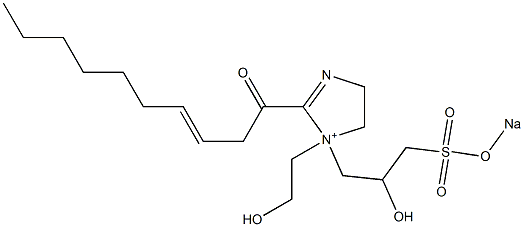 1-(2-Hydroxyethyl)-1-[2-hydroxy-3-(sodiooxysulfonyl)propyl]-2-(3-decenoyl)-2-imidazoline-1-ium Struktur