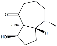 (3R,3aS,8S,8aS)-3a,8-Dimethyl-3-hydroxyoctahydroazulen-4(5H)-one Struktur