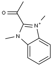 2-Acetyl-1,3-dimethyl-3H-benzimidazol-1-ium Struktur