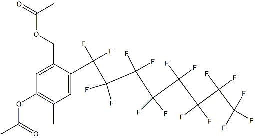 4-(Heptadecafluorooctyl)-6-methyl-3-(acetoxymethyl)phenol acetate Struktur