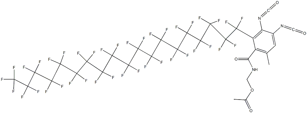 N-(Acetyloxymethyl)-2-(nonatriacontafluorononadecyl)-3,4-diisocyanato-6-methylbenzamide Struktur