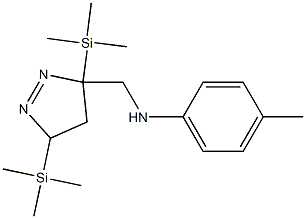 N-[(3,5-Di(trimethylsilyl)-1-pyrazolin-3-yl)methyl]-4-methylbenzenamine Struktur