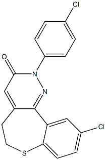 10-Chloro-2-(4-chlorophenyl)-5,6-dihydro[1]benzothiepino[5,4-c]pyridazin-3(2H)-one Struktur