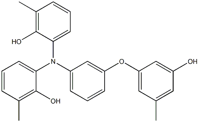 N,N-Bis(2-hydroxy-3-methylphenyl)-3-(3-hydroxy-5-methylphenoxy)benzenamine Struktur