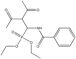 (1-Benzoylamino-2-acetyl-3-oxobutyl)phosphonic acid diethyl ester Struktur