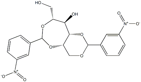 1-O,3-O:2-O,5-O-Bis(3-nitrobenzylidene)-D-glucitol Struktur