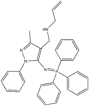 3-Methyl-1-phenyl-4-[(allylamino)methyl]-5-[(triphenylphosphoranylidene)amino]-1H-pyrazole Struktur