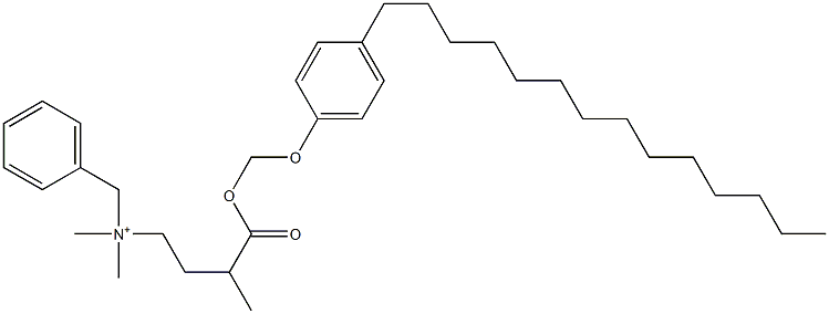 N,N-Dimethyl-N-benzyl-N-[3-[[(4-tetradecylphenyloxy)methyl]oxycarbonyl]butyl]aminium Struktur