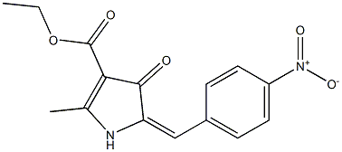 2-Methyl-4-oxo-5-(4-nitrobenzylidene)-2-pyrroline-3-carboxylic acid ethyl ester Struktur