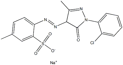 2-[1-(2-Chlorophenyl)-3-methyl-5-oxo-2-pyrazolin-4-ylazo]-5-methylbenzenesulfonic acid sodium salt Struktur