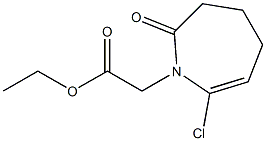 2,3,4,5-Tetrahydro-2-oxo-7-chloro-1H-azepine-1-acetic acid ethyl ester Struktur