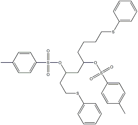 Bis(4-methylbenzenesulfonic acid)1,9-bis(phenylthio)nonane-3,5-diyl ester Struktur