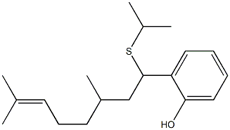 2-(1-Isopropylthio-3,7-dimethyl-6-octenyl)phenol Struktur