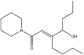 1-[(E)-3-(1-Hydroxybutyl)-2-heptenoyl]piperidine Struktur