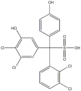 (2,3-Dichlorophenyl)(3,4-dichloro-5-hydroxyphenyl)(4-hydroxyphenyl)methanesulfonic acid Struktur