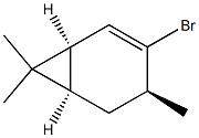 [1R,4S,6R,(+)]-3-Bromo-4,7,7-trimethylbicyclo[4.1.0]hepta-2-ene Struktur