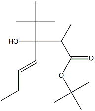 2-Methyl-3-hydroxy-3-tert-butyl-4-heptenoic acid tert-butyl ester Struktur