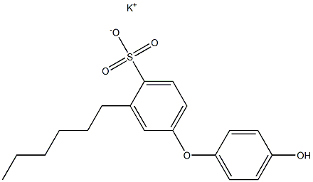 4'-Hydroxy-3-hexyl[oxybisbenzene]-4-sulfonic acid potassium salt Struktur