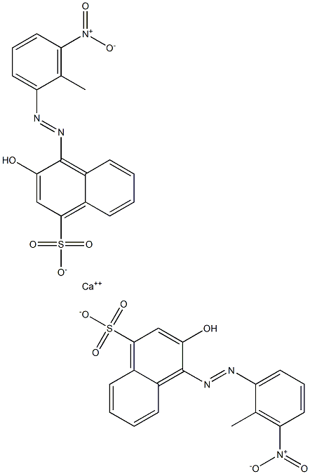 Bis[1-[(2-methyl-3-nitrophenyl)azo]-2-hydroxy-4-naphthalenesulfonic acid]calcium salt Struktur