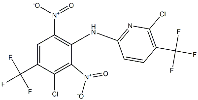 6-Chloro-5-trifluoromethyl-N-(3-chloro-4-trifluoromethyl-2,6-dinitrophenyl)pyridin-2-amine Struktur