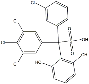 (3-Chlorophenyl)(3,4,5-trichlorophenyl)(2,6-dihydroxyphenyl)methanesulfonic acid Struktur