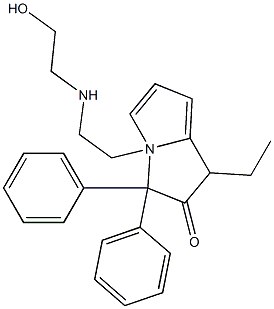 1-Ethyl-4-[2-[(2-hydroxyethyl)amino]ethyl]-3,3-diphenyl-2-pyrrolizinone Struktur