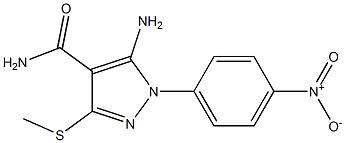 5-Amino-3-methylthio-1-(4-nitrophenyl)-1H-pyrazole-4-carboxamide Struktur