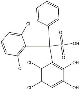 (2,6-Dichlorophenyl)(2,3-dichloro-5,6-dihydroxyphenyl)phenylmethanesulfonic acid Struktur