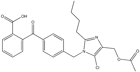 2-[4-(2-Butyl-4-acetyloxymethyl-5-chloro-1H-imidazol-1-ylmethyl)benzoyl]benzoic acid Struktur