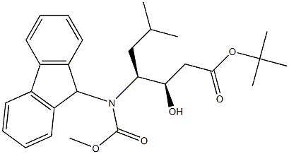 (3R,4S)-4-(9H-Fluoren-9-ylmethoxycarbonylamino)-3-hydroxy-6-methylheptanoic acid tert-butyl ester Struktur