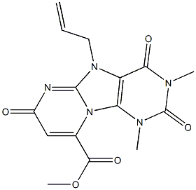 1,3-Dimethyl-2,4,7-trioxo-5-allyl-1,2,3,4,5,7-hexahydropyrimido[1,2-e]purine-9-carboxylic acid methyl ester Struktur