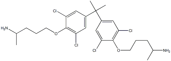 5,5'-[Isopropylidenebis(2,6-dichloro-4,1-phenyleneoxy)]bis(2-pentanamine) Struktur